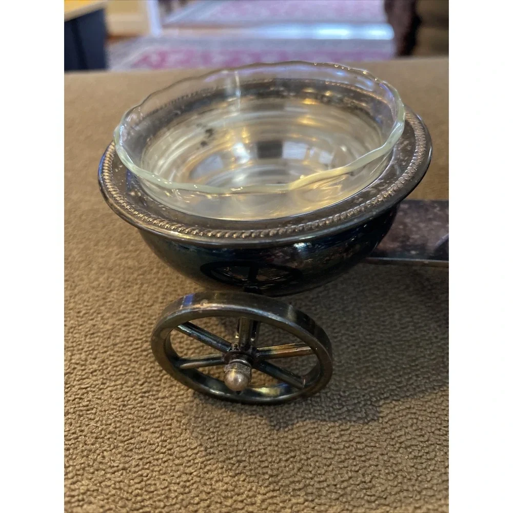 Antique FB Rogers Silvers Co 1883 Vintage Condiment Double Wagon Holder (SB)